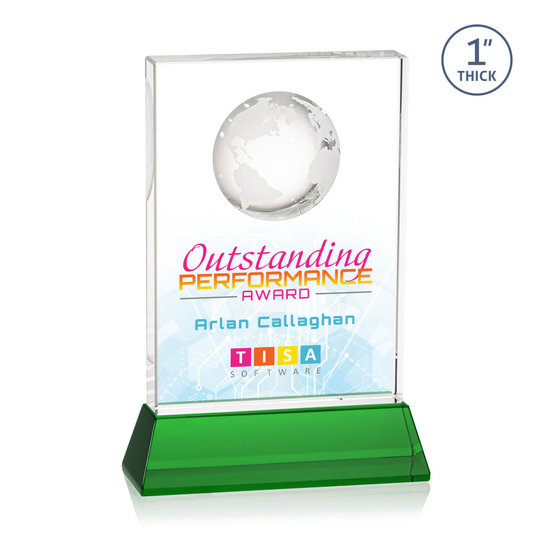 Ambassador VividPrint™ Award on Base - Green 16