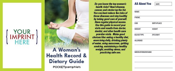 POCKET PAMPHLET - A Woman's Health Record & Dietary Guide Pocket Pamphlet 3