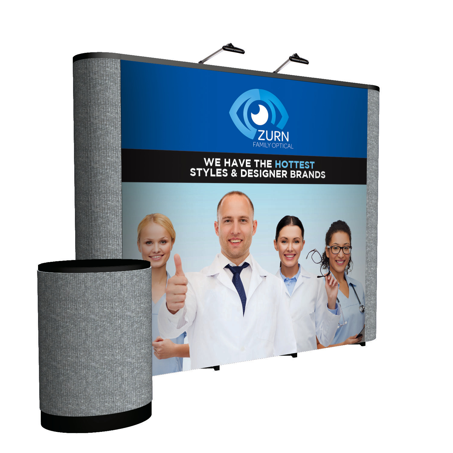 10' Straight ARISE Floor Display Kit (Mural with Fabric Ends) 2