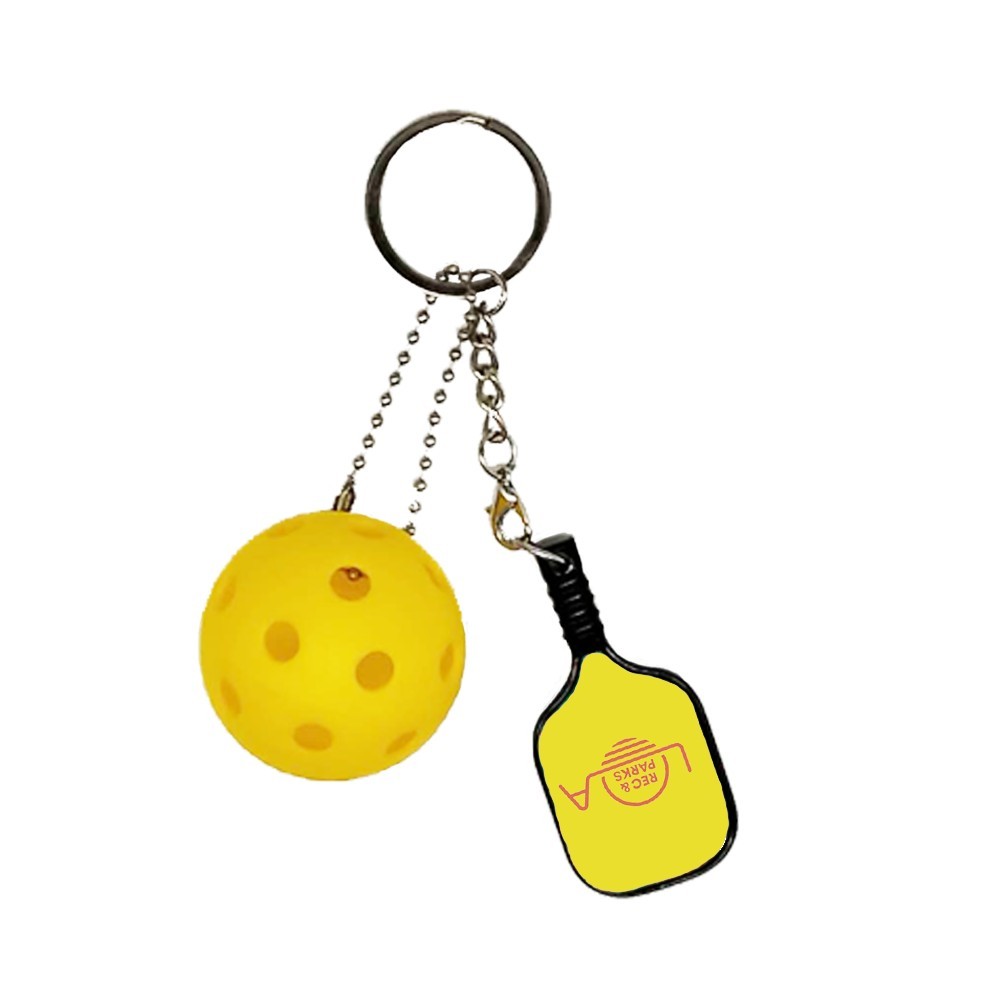 Pickleball Paddle & Ball Keychain Set 8