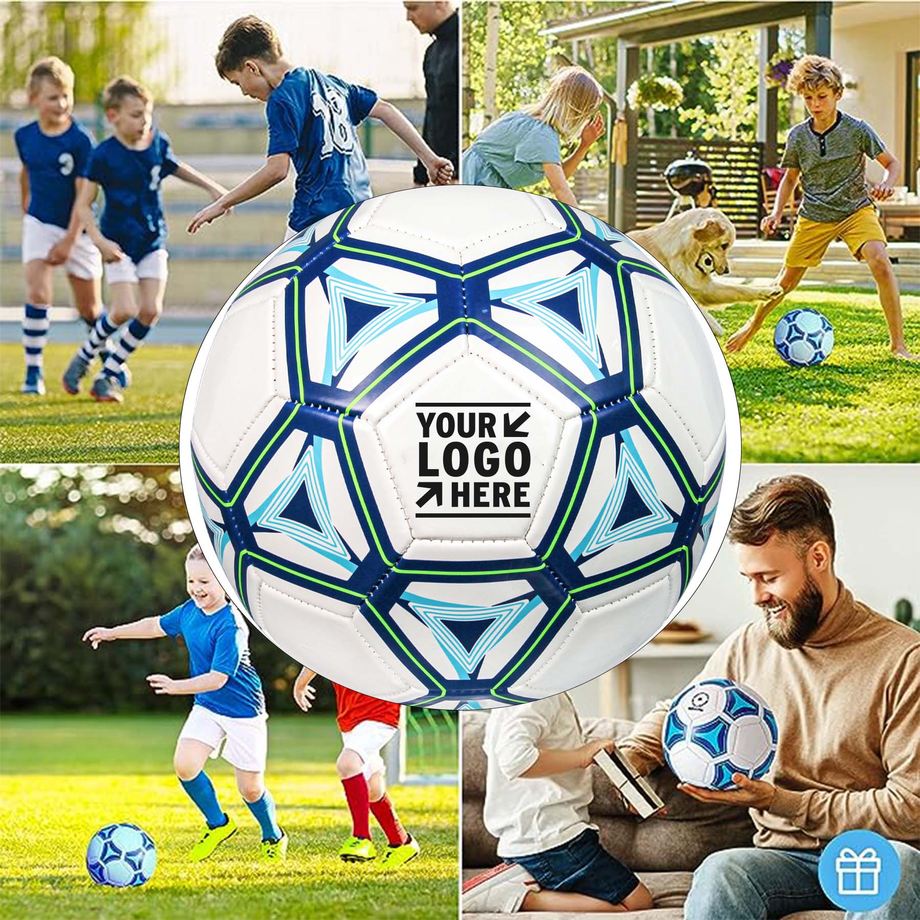 Kids Outdoor Color Change Soccer Stuff with Carry Net Needles Air Pump