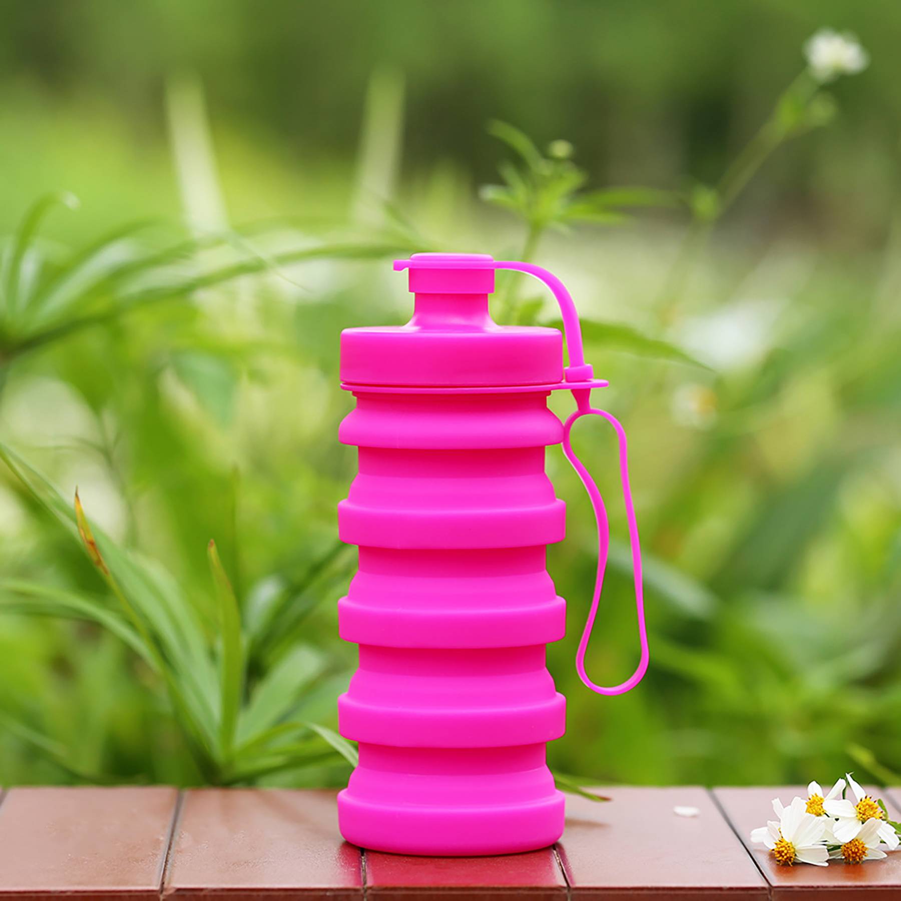 13.3 oz Collapsible Carabineer Silicone Water Bottle 3