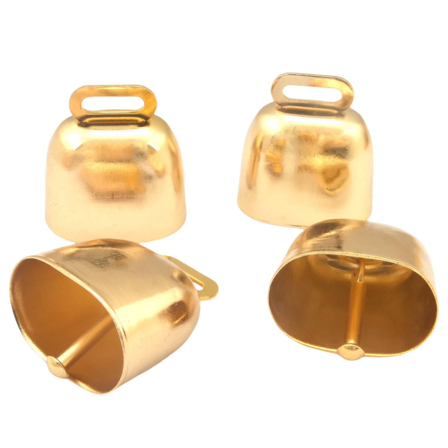 Retro Anti Loss Super Loud Pendant Gold Metal Cow Bell 3