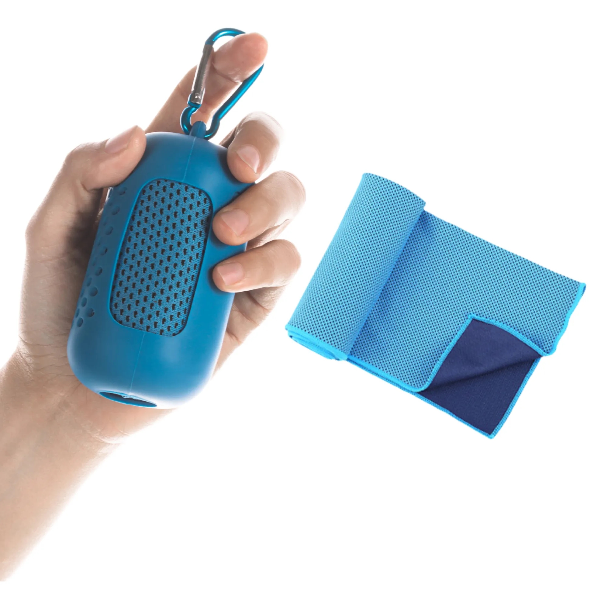 Thickened Cooling Towels with Silicone Box and Carabiner 1