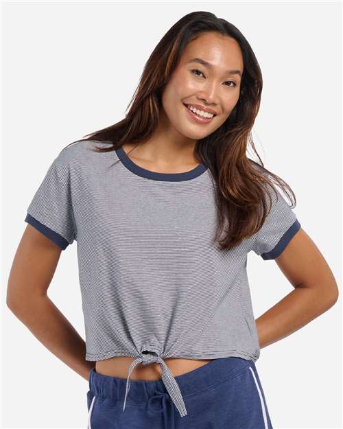 Women's Striped Tie Front T-Shirt - BW2107 6