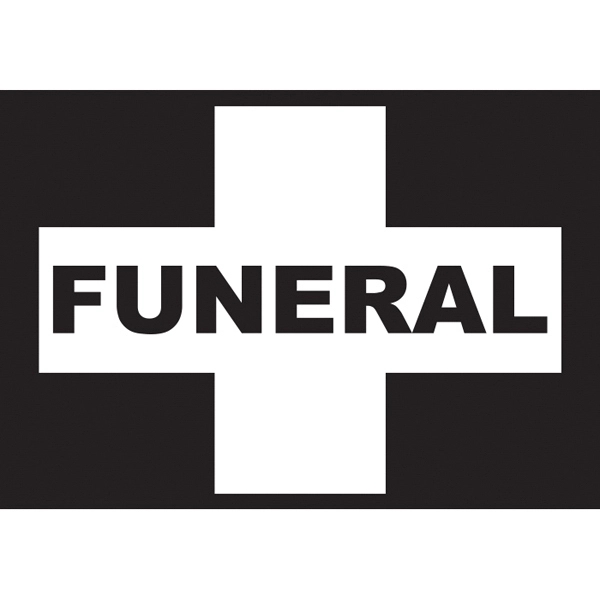 Funeral Cross Car Flags - Black & White 2