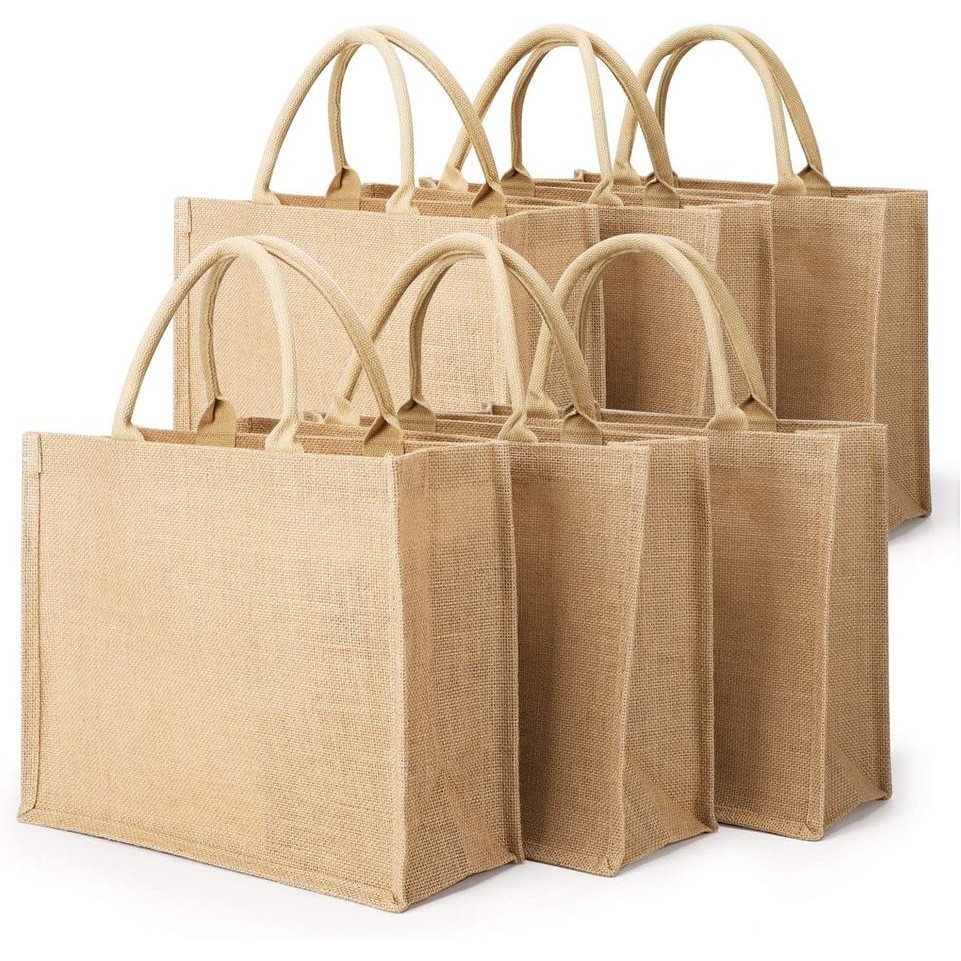 Laminated Jute Bags w/ Colored Sides and Handles 1