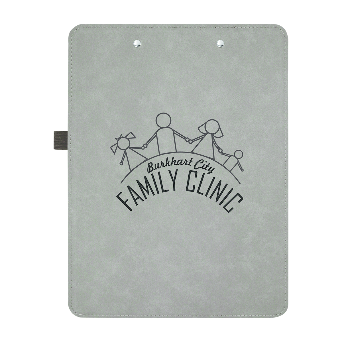9" x 12 1/2" Gray/Black Leatherette Clipboard 2