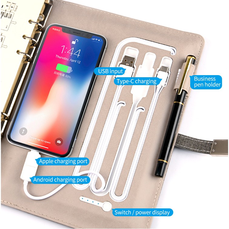 Portable Gift For Any Business Scenarios! Dairy Notebook With Wireless Charger And Drawing Tablet 2