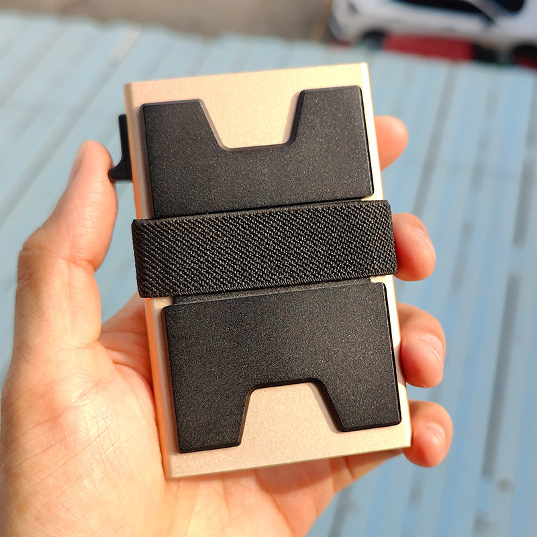 Slim Minimalist Pop Up Card Holder for 12 Cards 3