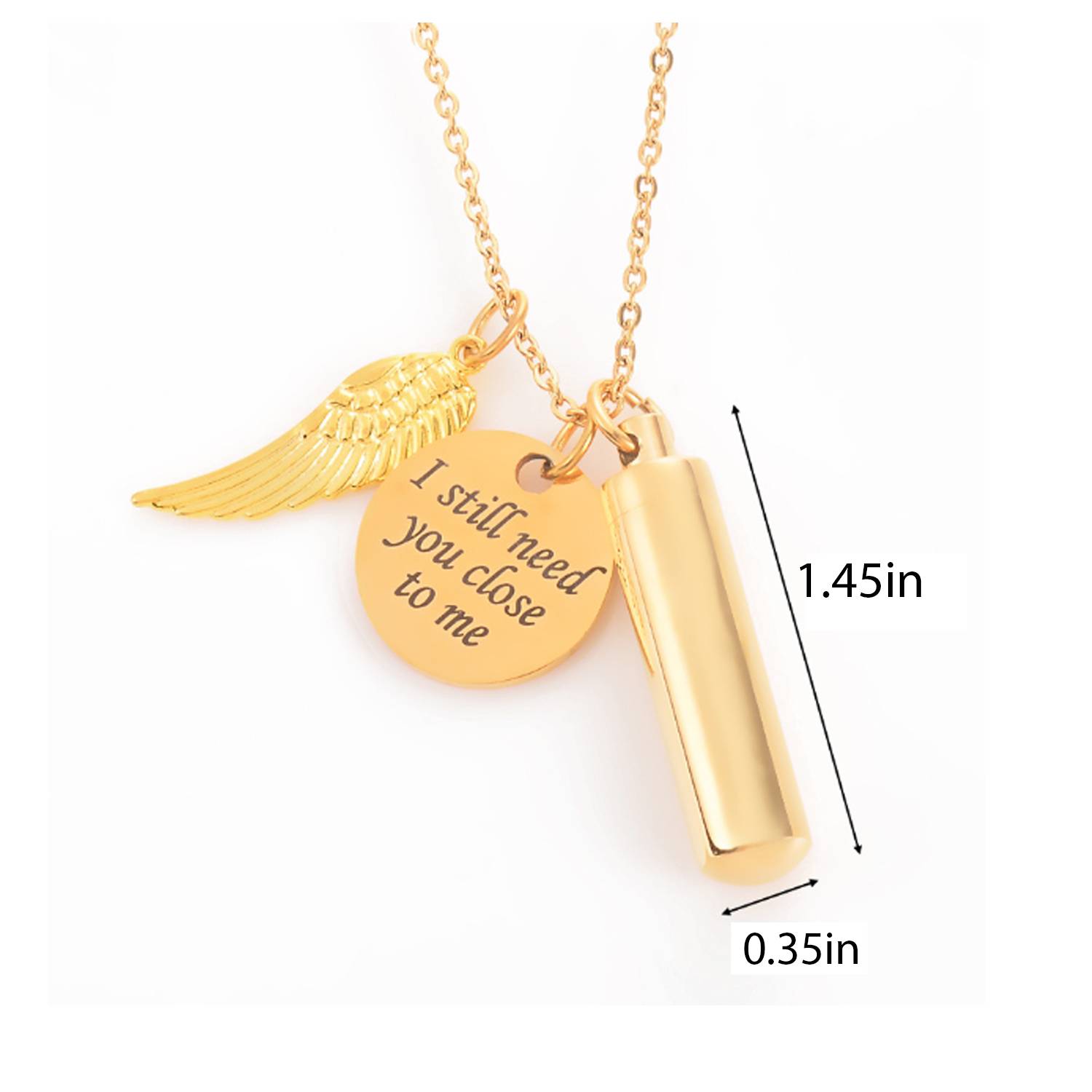Wing Cylinder Pendant Necklace 2