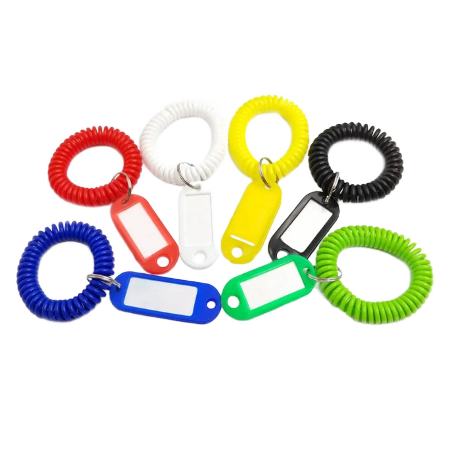 Spiral Coil Wristlet Keyring with Luggage Name Tag 2