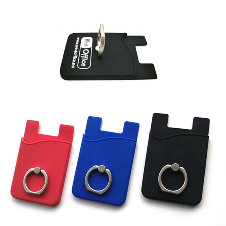 Silicone cell phone wallet card with Ring Grip 13