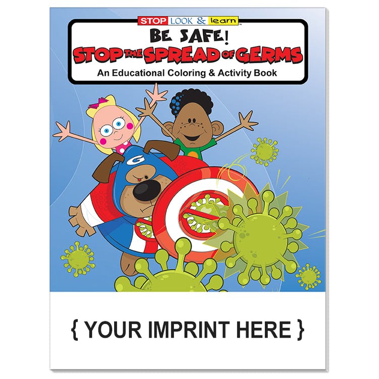 Stop Germ Spread Educational Coloring Book Sets - 16 Pages Ages 3-9 1