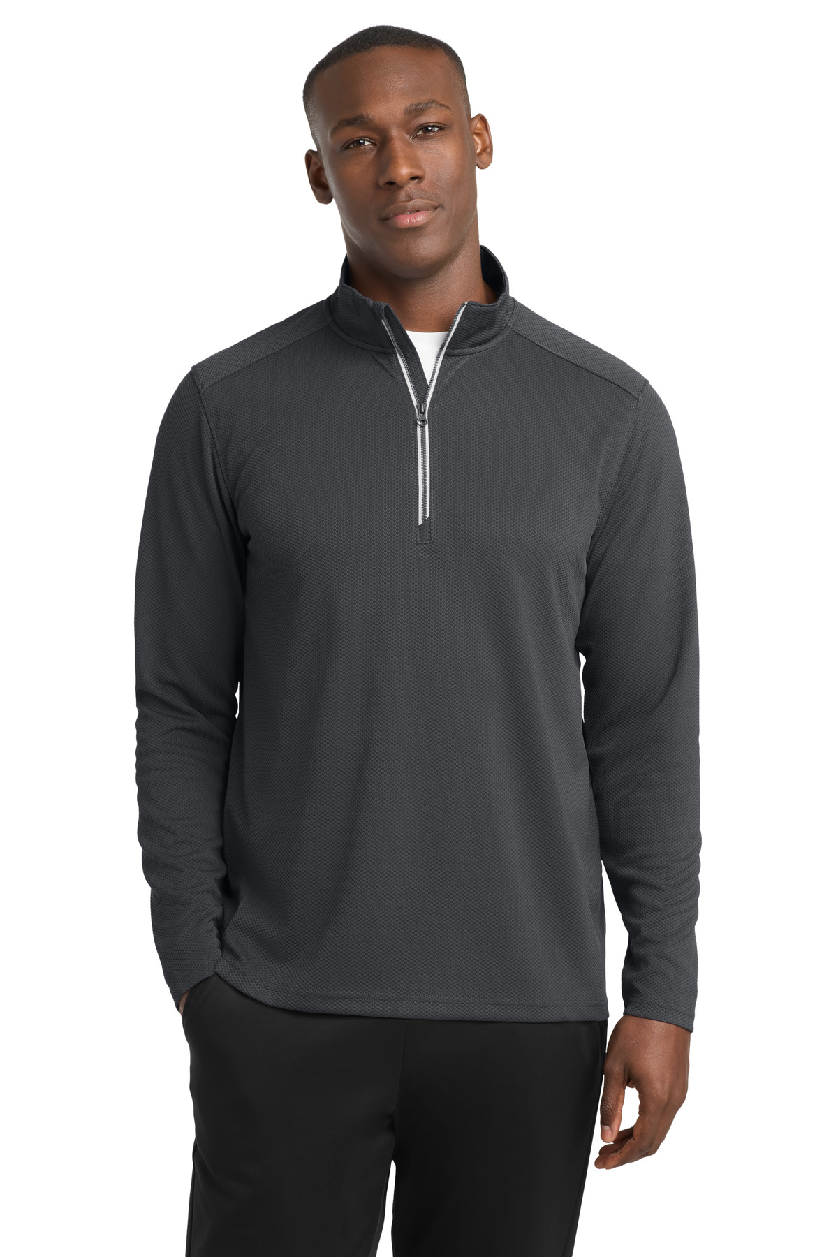 Sport-Tek Sport-Wick Textured 1/4-Zip Pullover. ST860 19