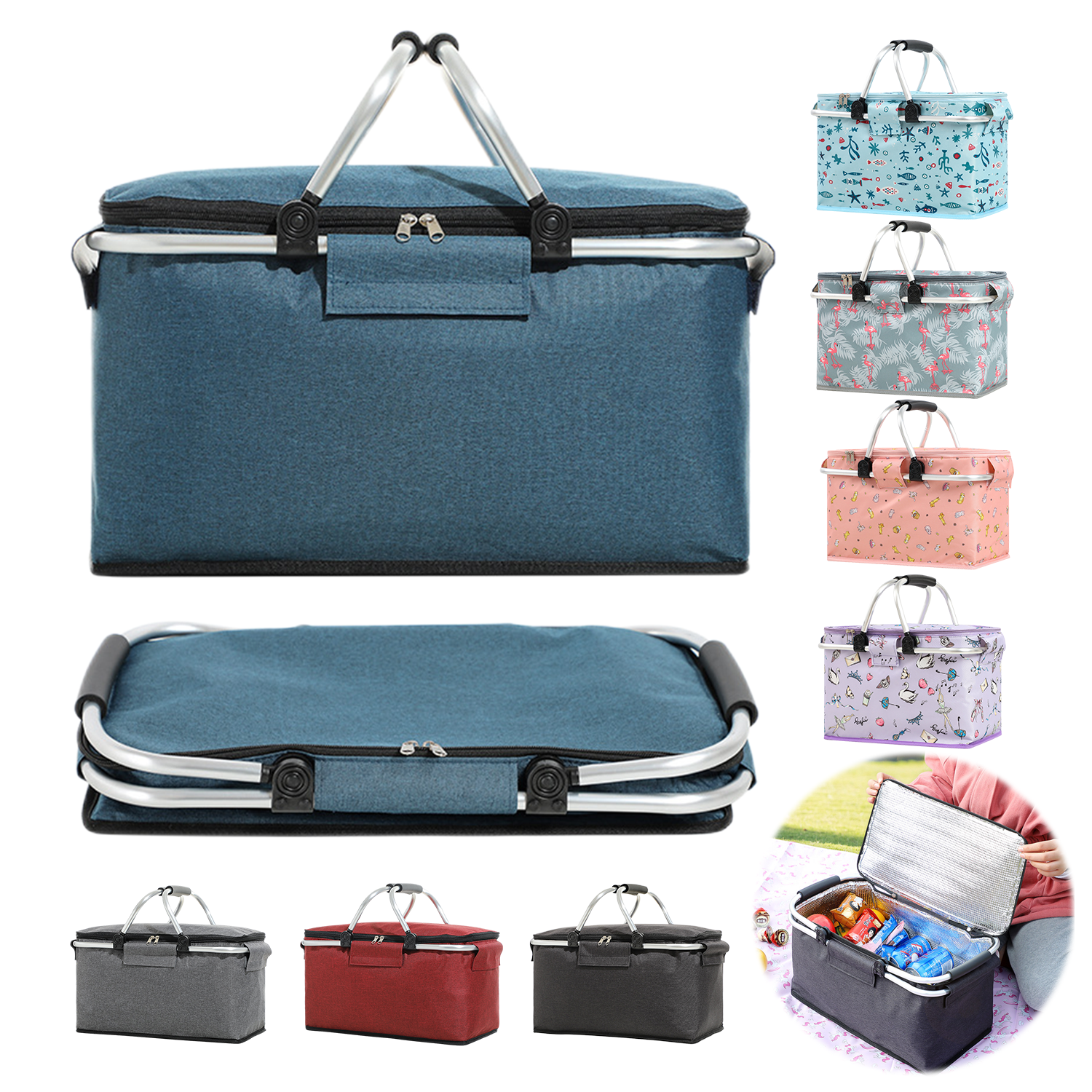 18L Foldable Insulated Picnic Basket 1