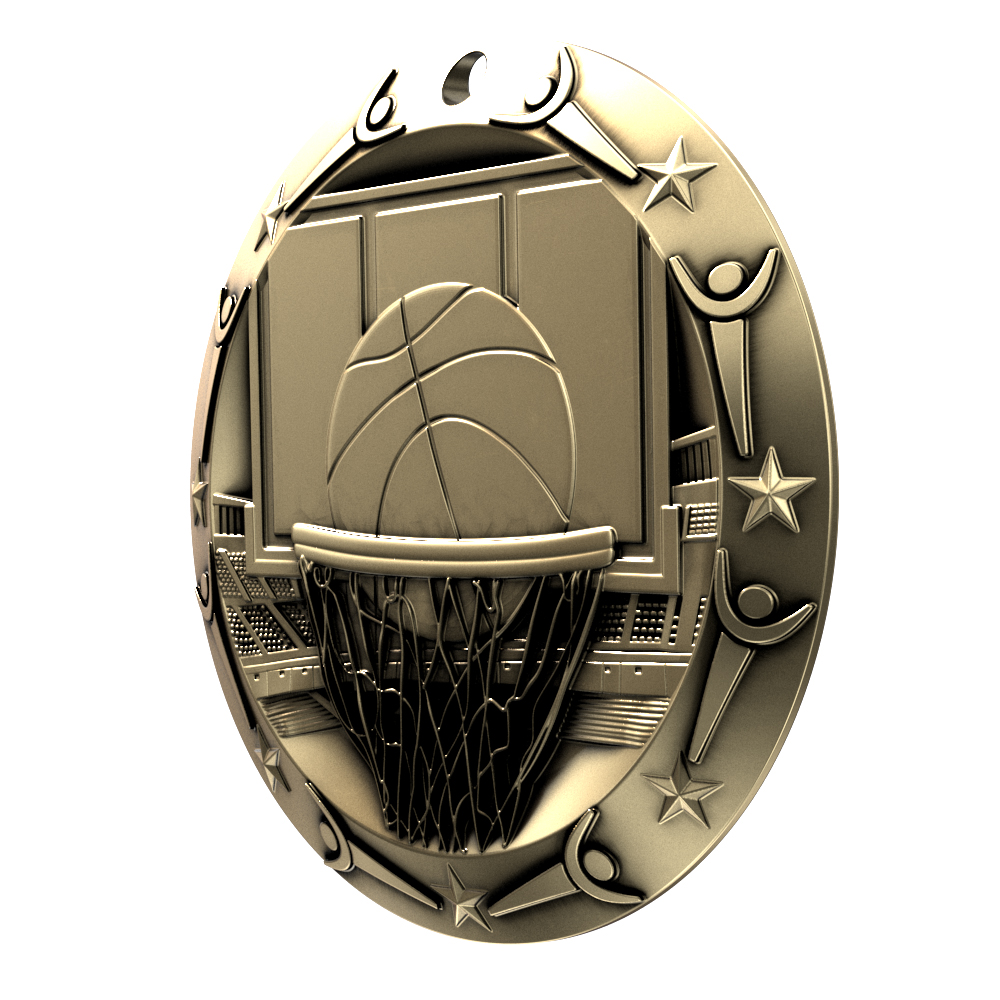 Basketball World Class Medallion (3") 1
