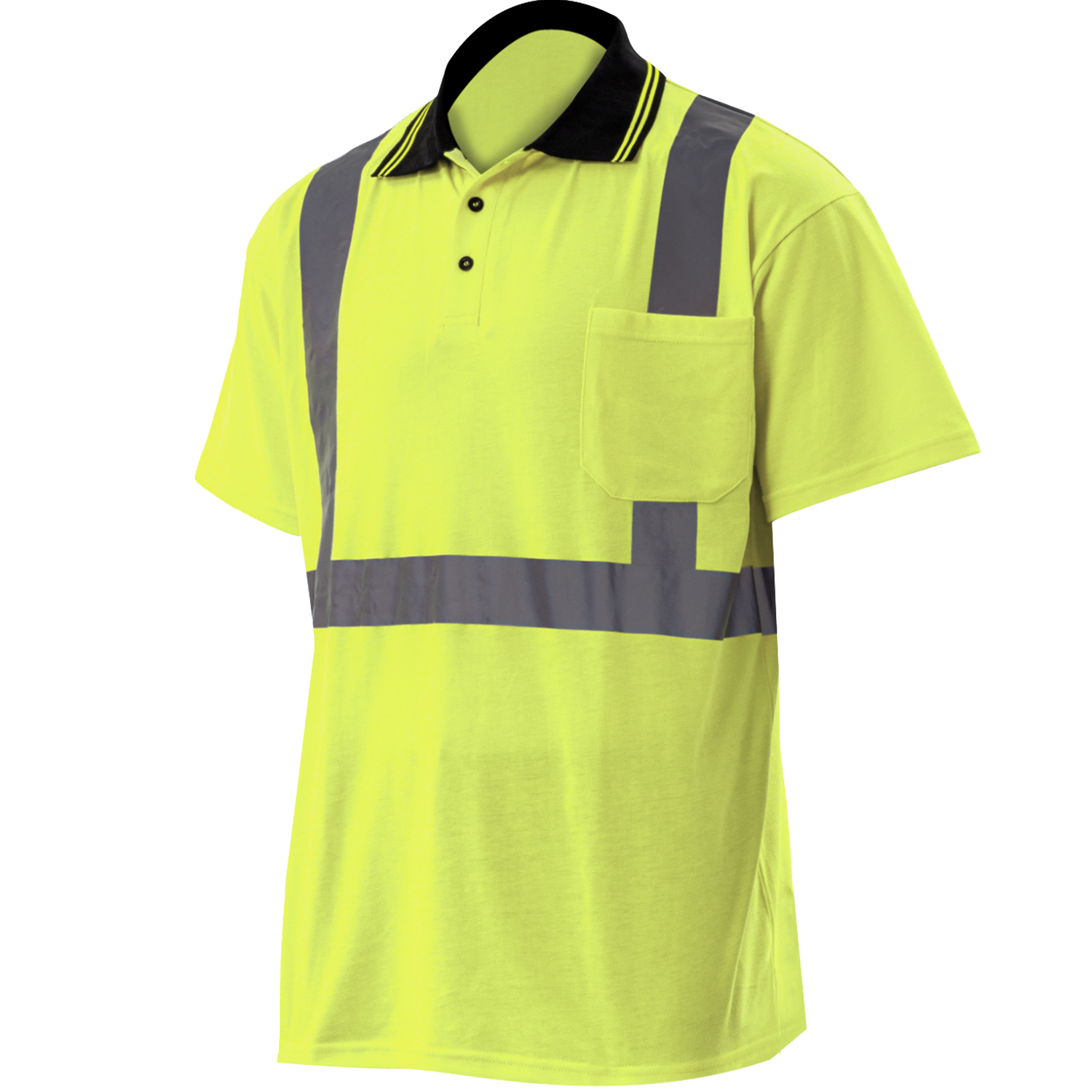 Class 2 Cotton Knitted Reflective Tape Polo Shirt with Pocket 7