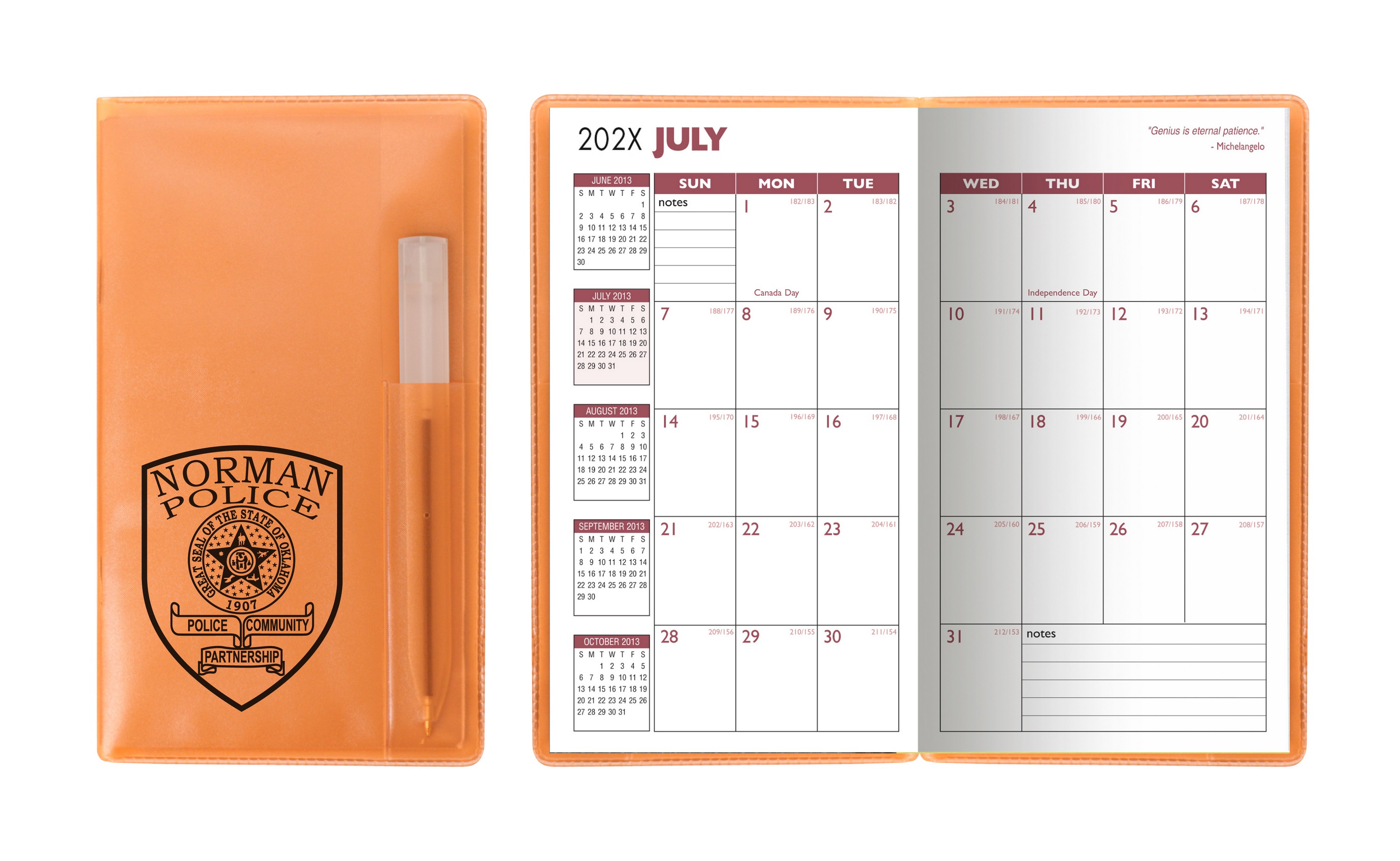Translucent Vinyl Cover Monthly Planner with Flat Pen 4