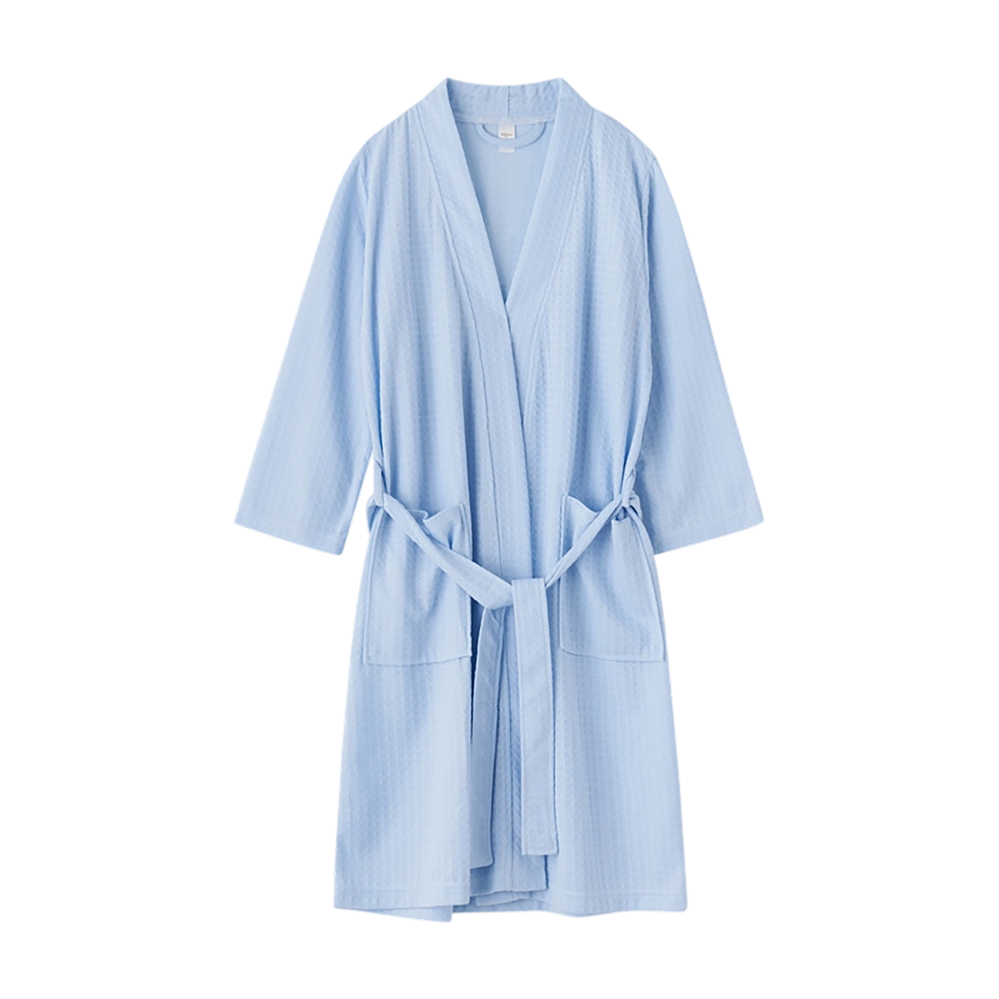 Cotton Waffle Kimono Style Bathrobe Lightweight Design 4