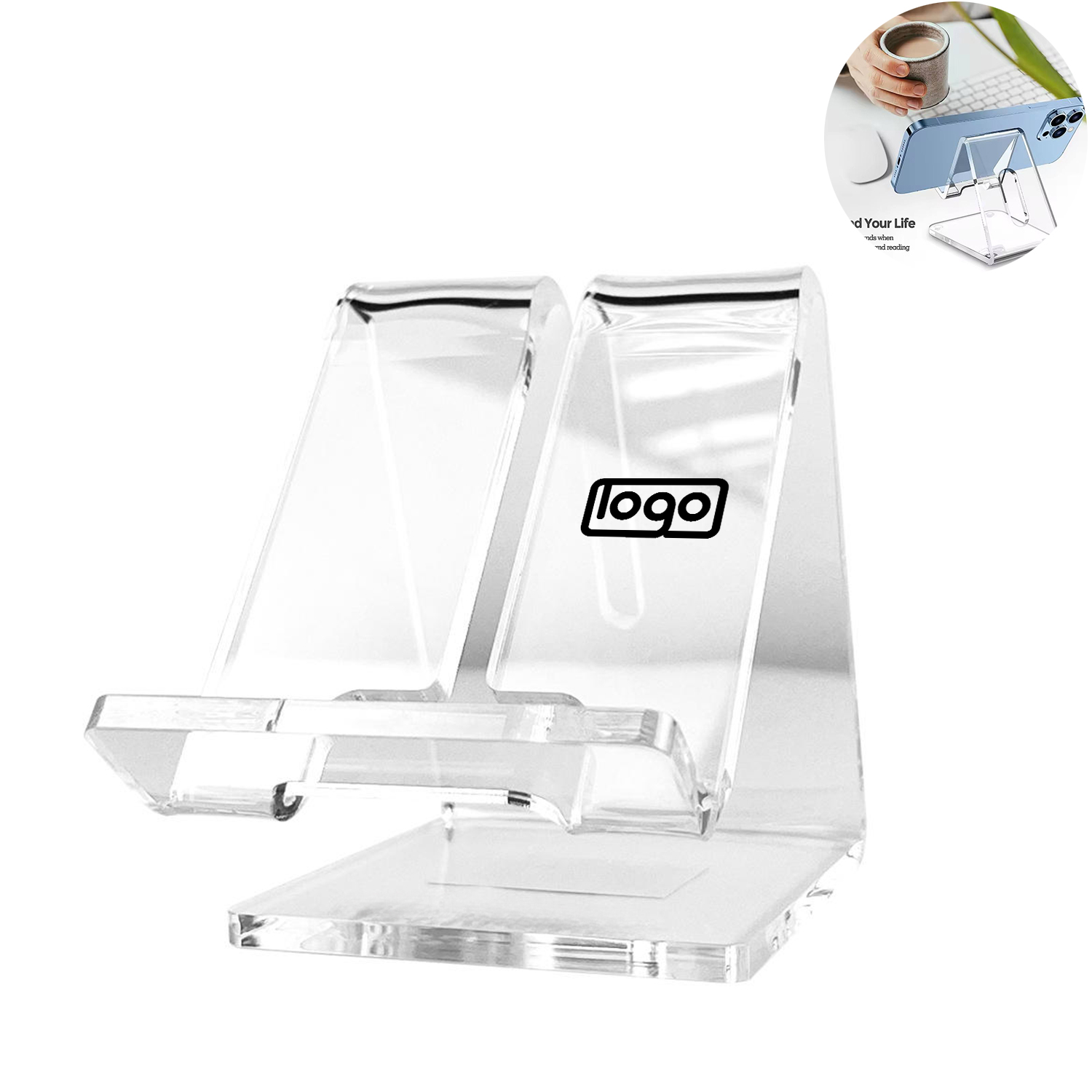 Acrylic Clear Desktop Phone Holder 4