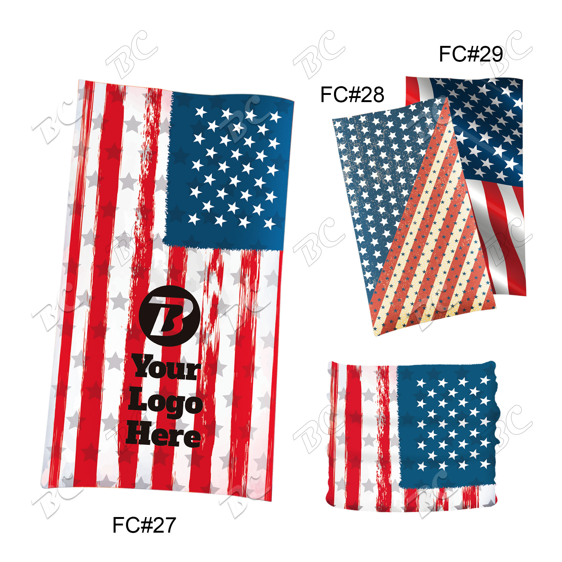 Flag Design 100% polyester Moisture Wicking Seamless Custom Bandana/Sport Scarfs/Gaiters 3
