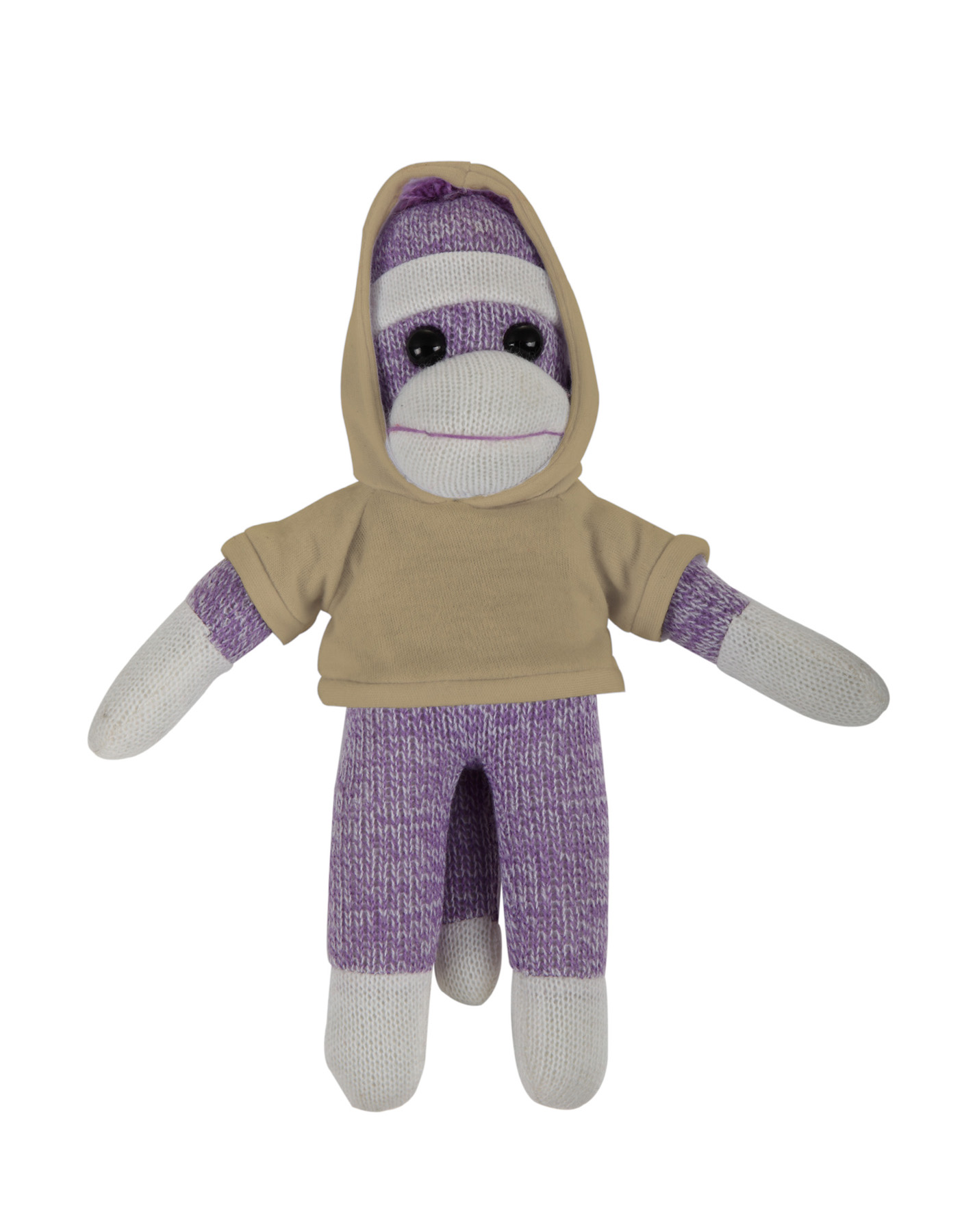 soft plush Purple Sock Monkey with hoodie 19