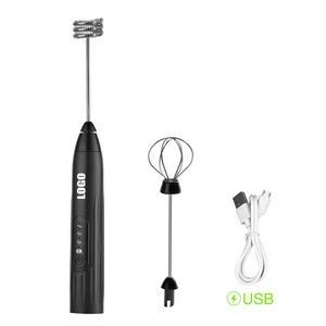 Dual Heads Rechargeable Coffee Mixer Egg Whisk 9