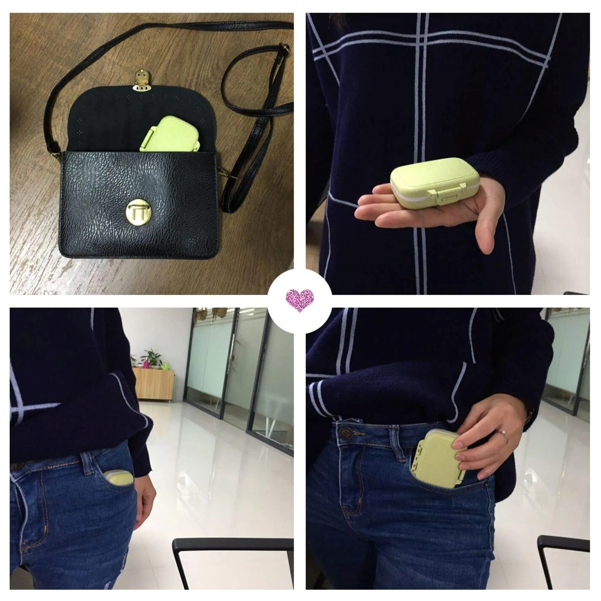 Wheat Straw Portable Mini Compartment Storage Pill Box 4
