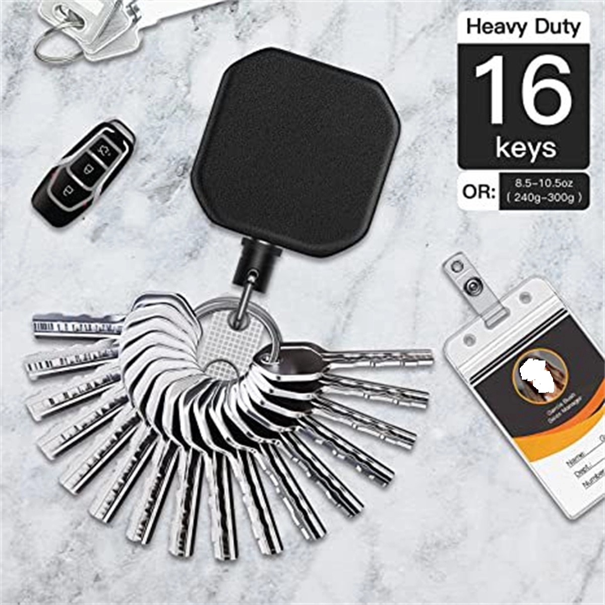 Carabiner Key Chain With Steel Cord 5