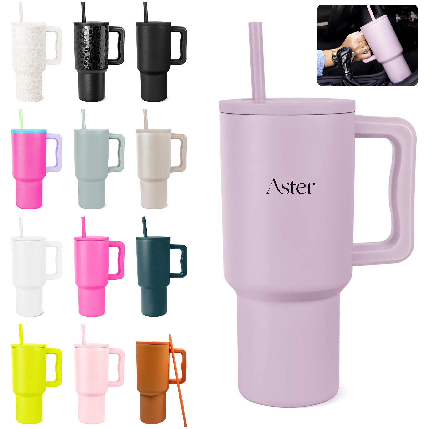 40 OZ Tumbler Handle Cup 2