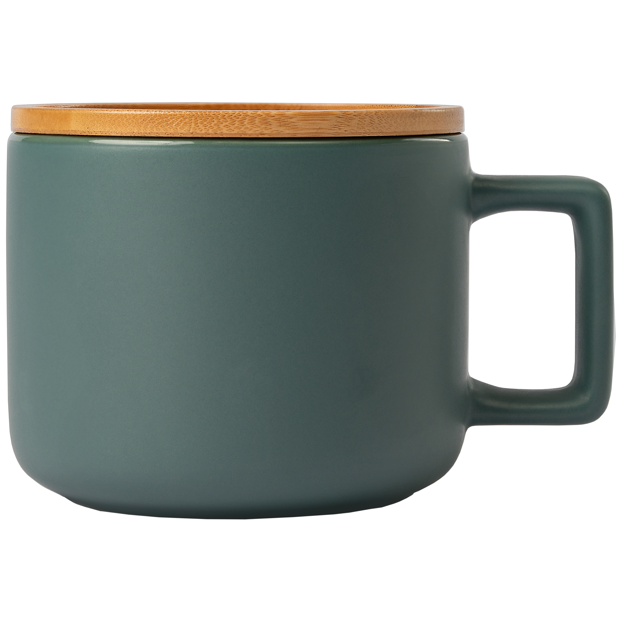 Café Virtuoso -  12 oz. Ceramic Mug with Bamboo Lid, custom mug with logo imprint 6