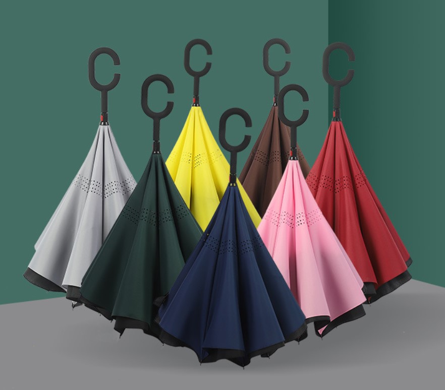 Windproof Reverse Folding Double Layer Inverted Umbrella 2