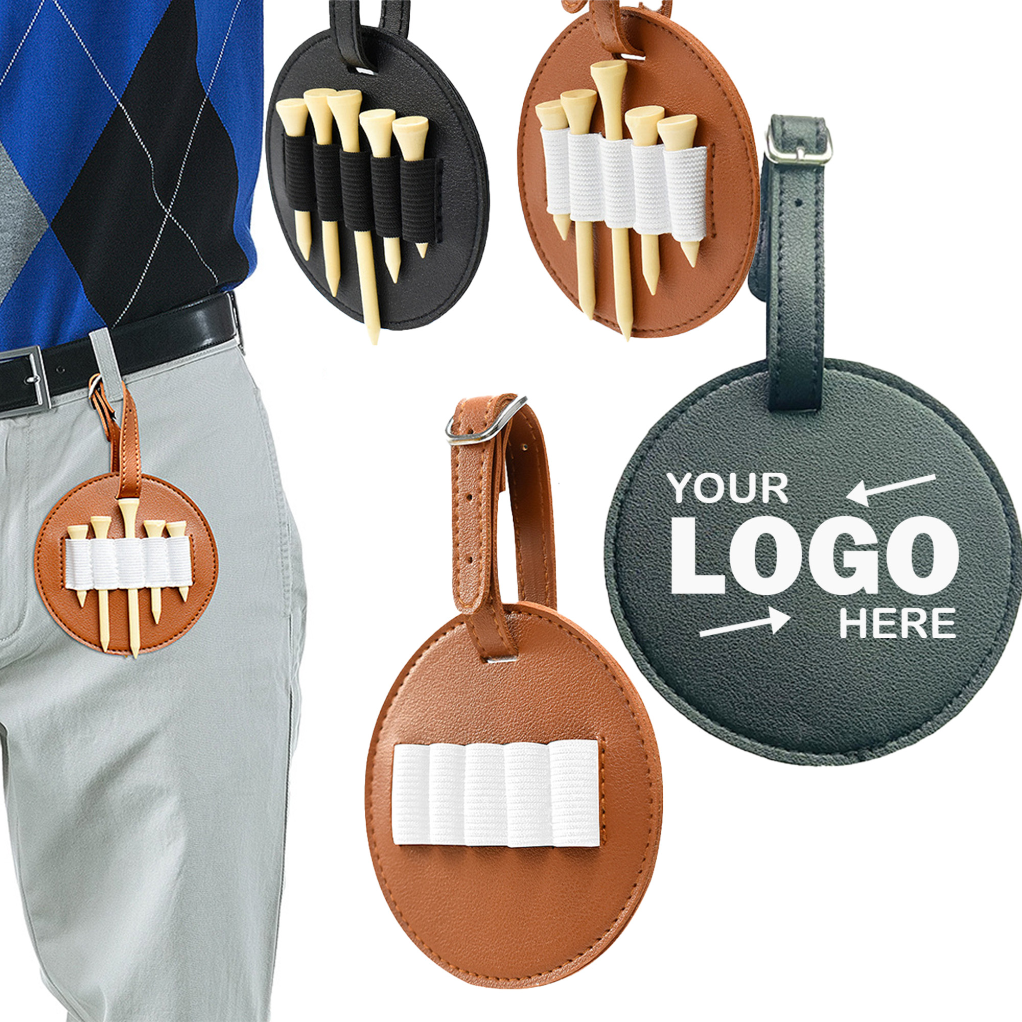 Portable PU Golf Tee Storage Pouch Keychain Accessory With Compact 2