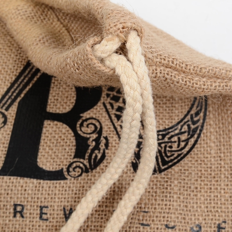 Natural Jute Drawstring Backpack 2