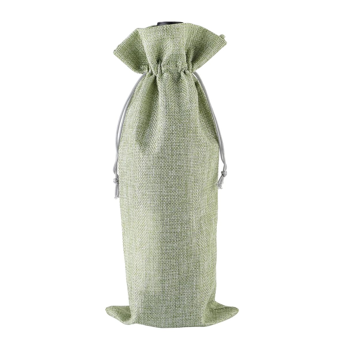 Wine Gift Pouch Burlap Fabric Reusable 9
