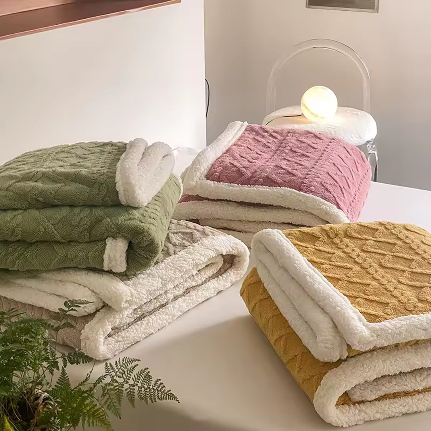 Thick Warm Plush Fleece Reversible Blanket for Bed 6