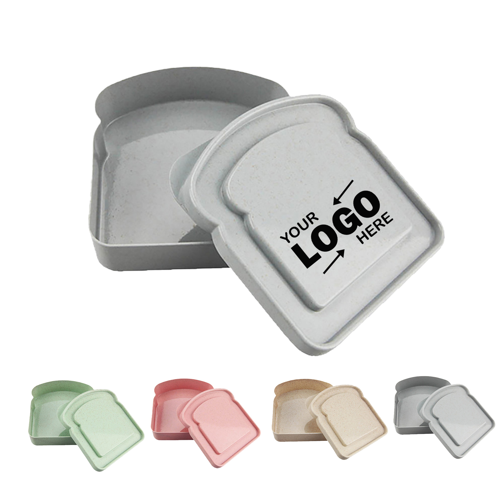 Wheat Straw Toast Shape Portable Sandwich Lunch Bento Box 6