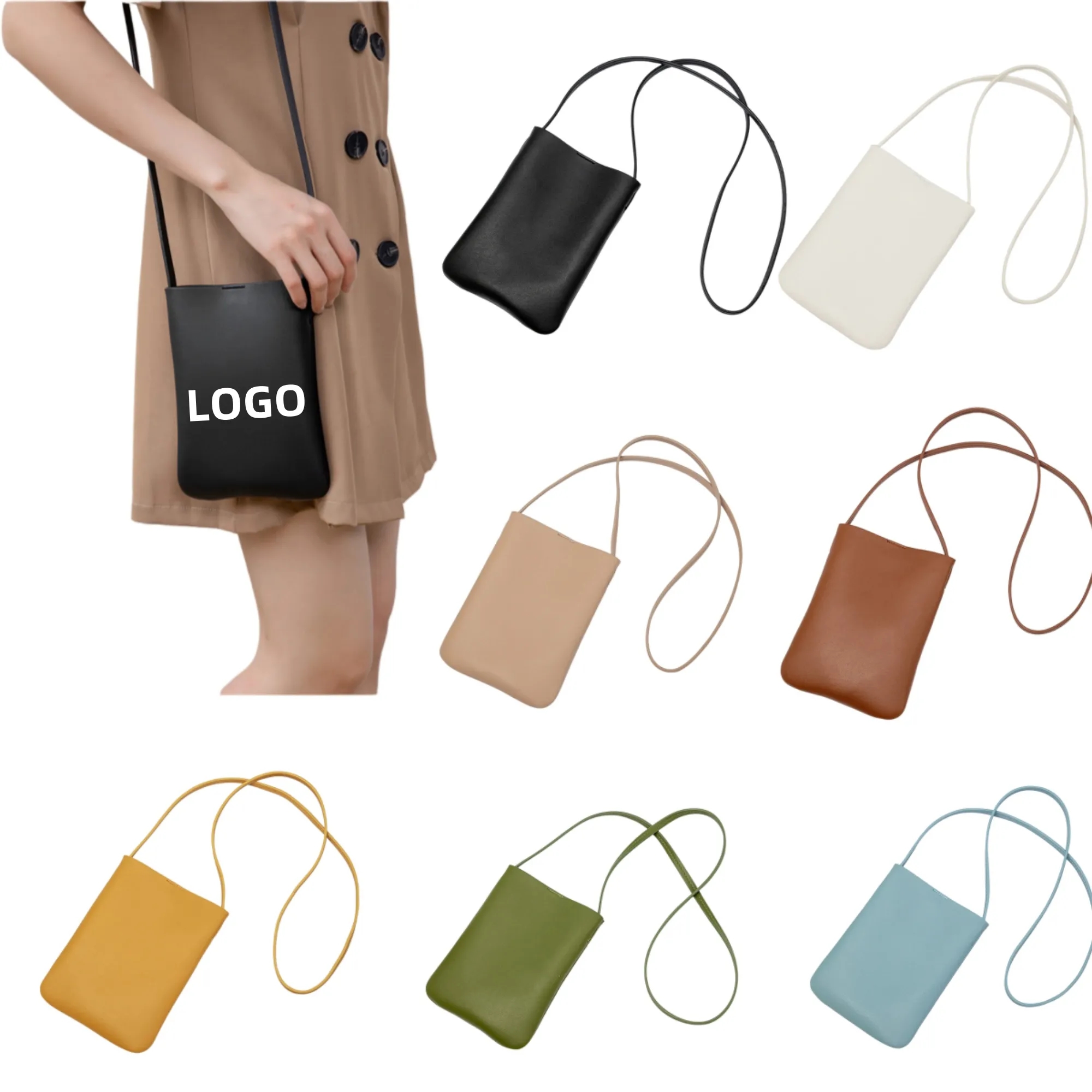 Leather Storage Bag Can Hold Mobile Phone Lanyard Small Bag 2