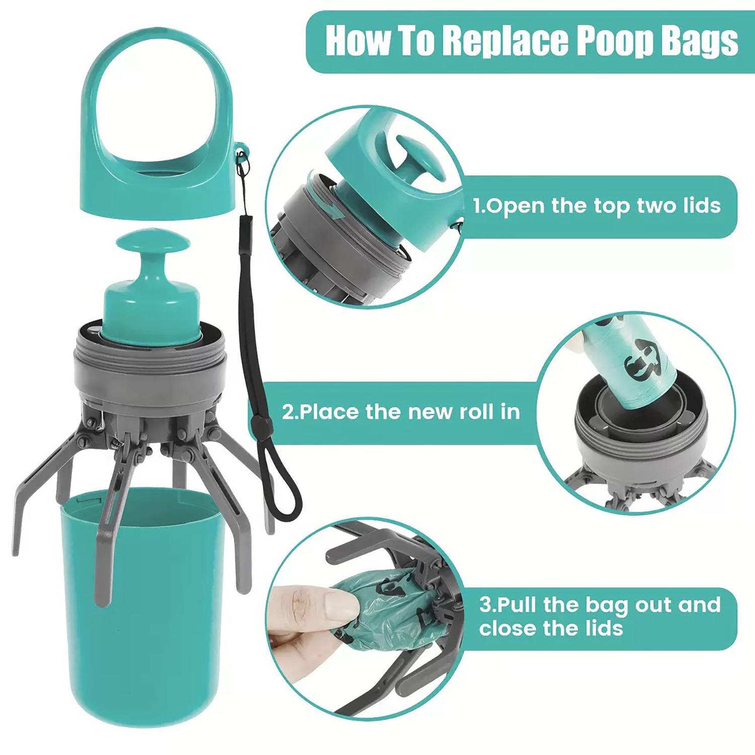 Plastic Pet Poop Scooper w/ Garbage Bag 9