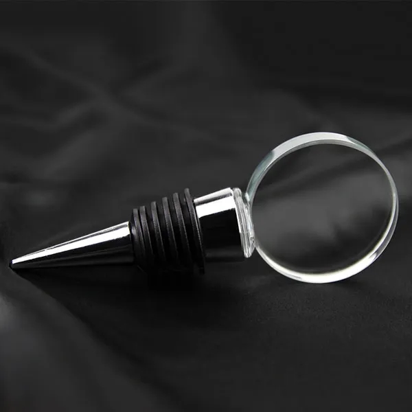 Personalized Round Crystal Wine Stopper 2