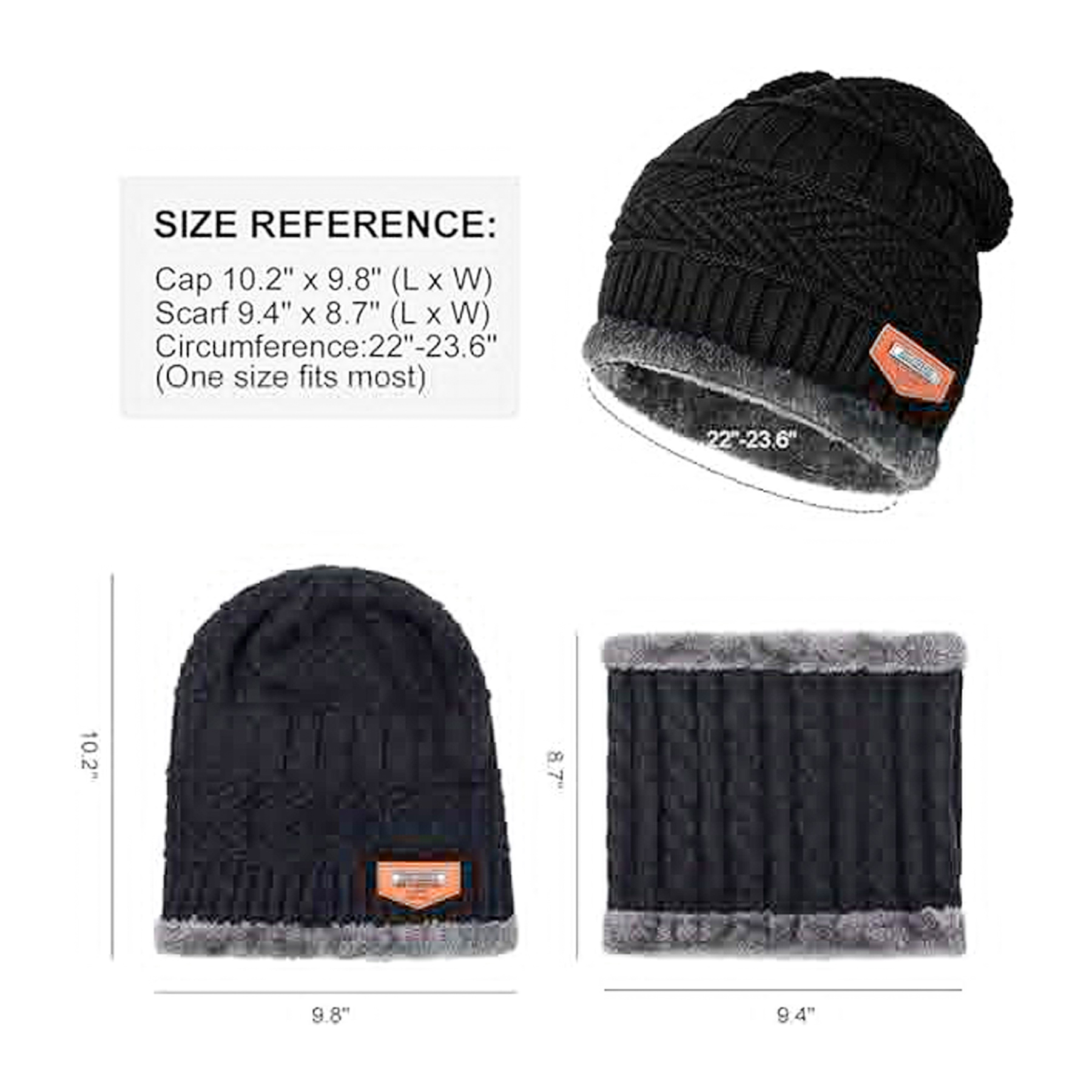 Warm Winter Beanie Hat & Scarf Set 2