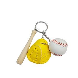 Baseball Keychain Set with Wooden Stick And Ball Design 14
