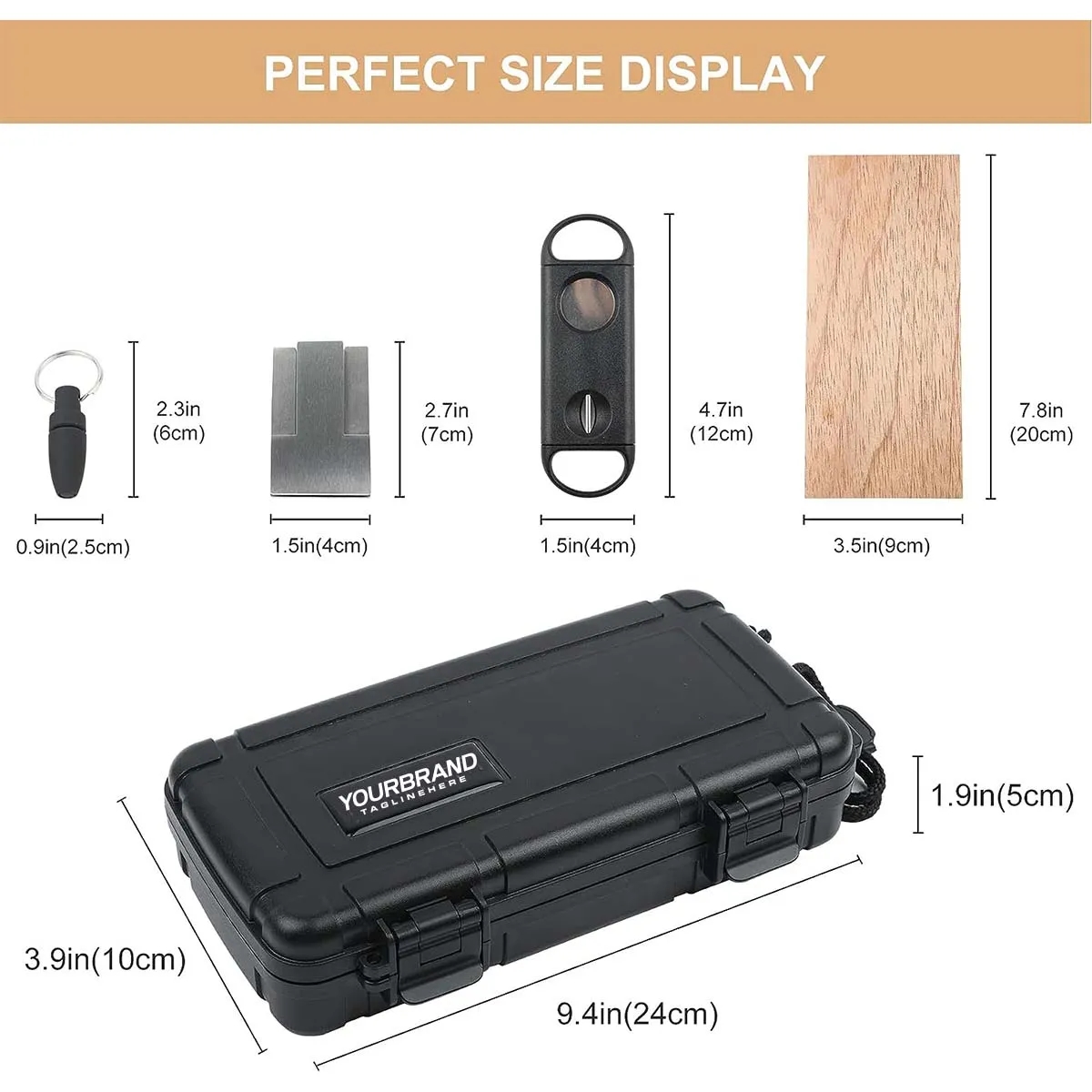 Portable Crushproof Airtight Travel Cigar Humidor Case 2