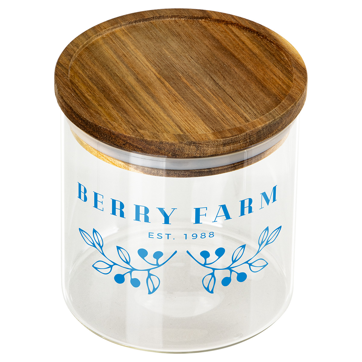 Corsica 22 oz Glass Canister with Acacia Lid 7