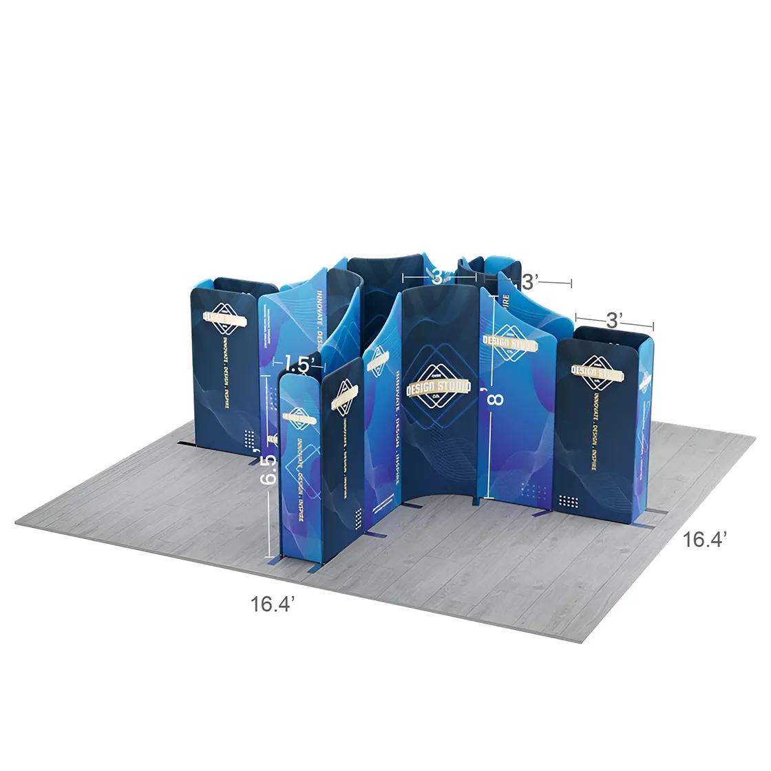 16.4x16.4ft Magnetic Modular Fabric Displays - Island Shape 11