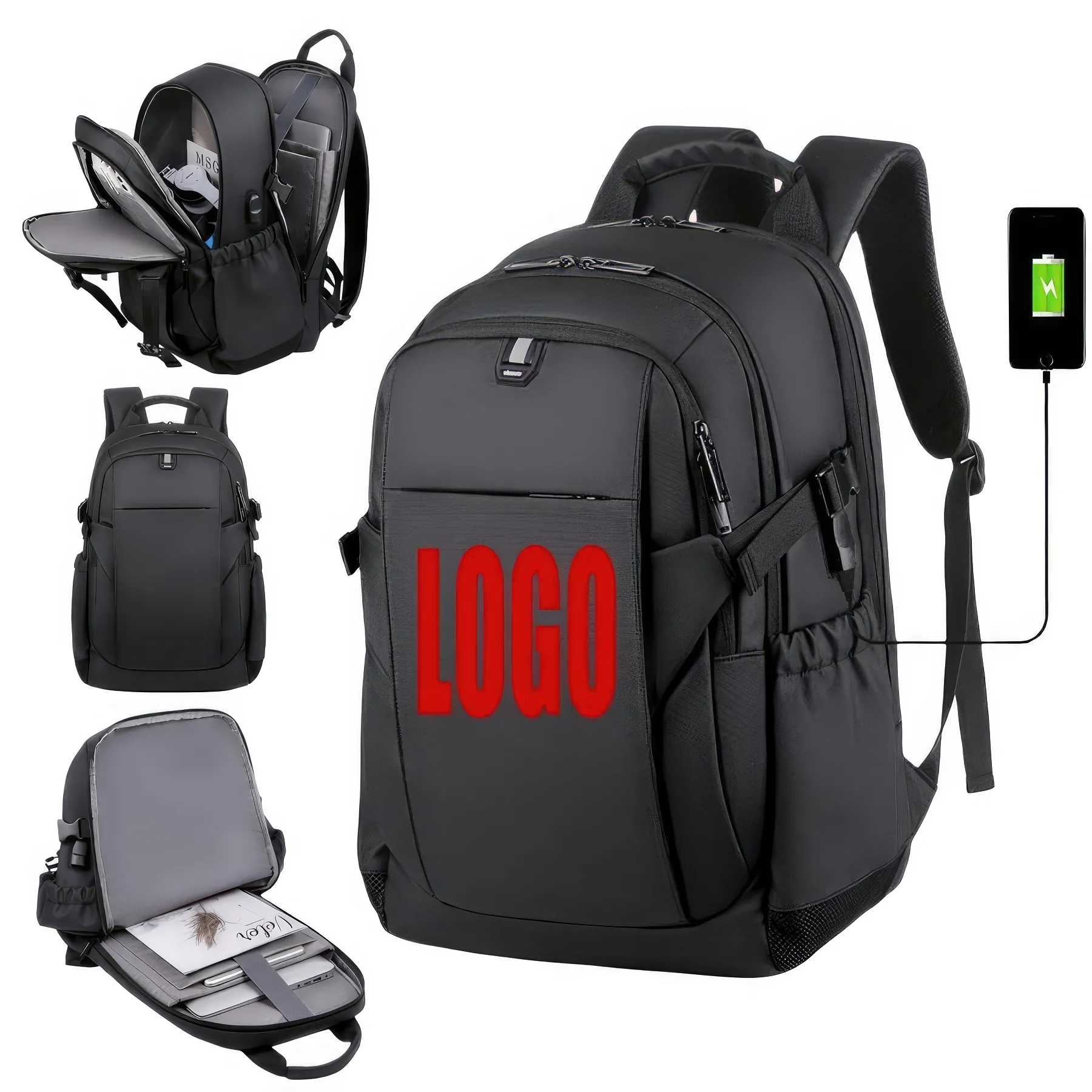 Travel School Business Laptop Backpack with USB Port 2