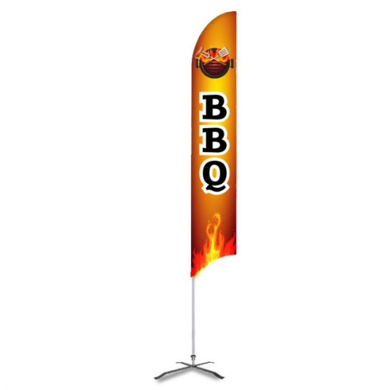 BBQ Pre Printed 15' G7 Feather Flag Dark Brown 1