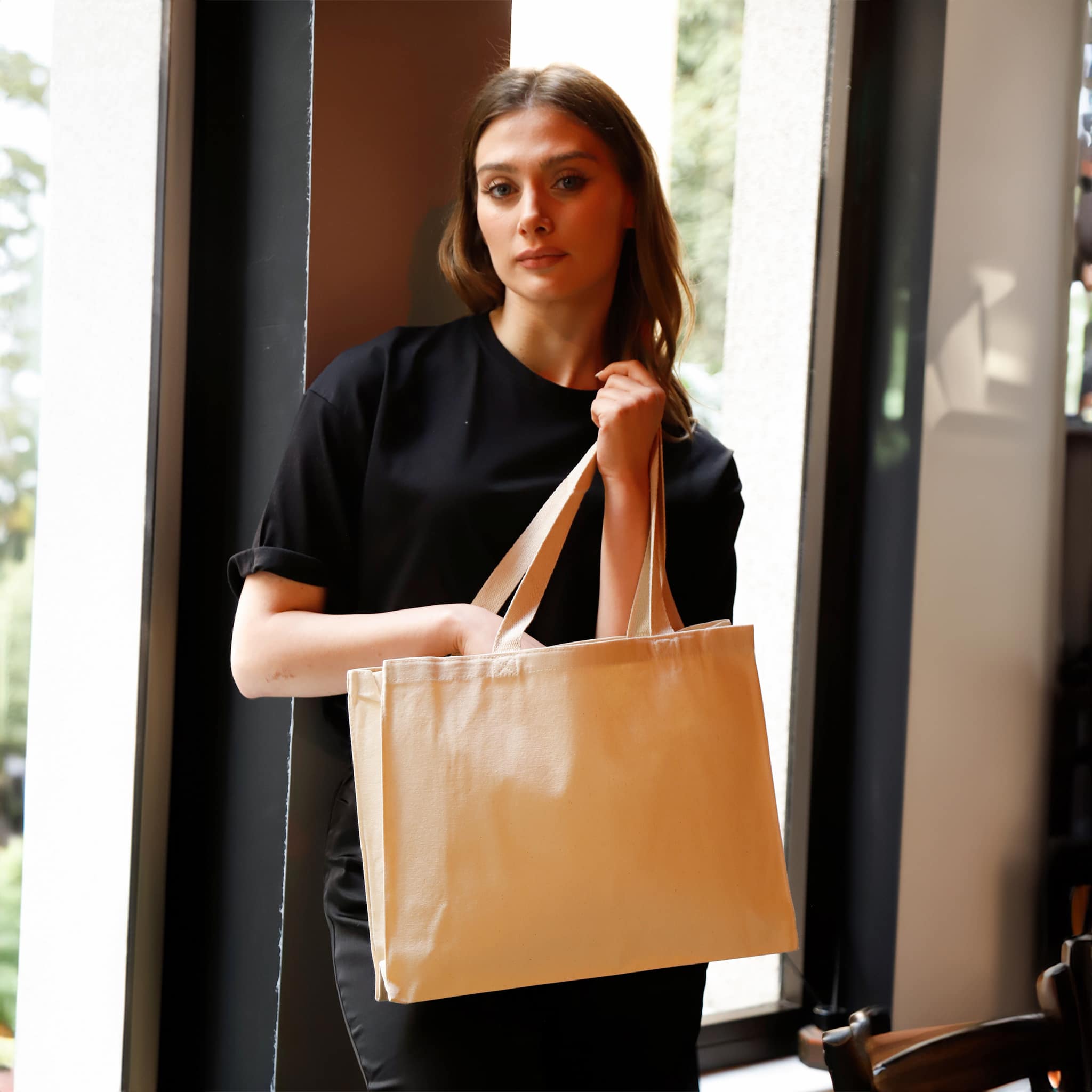 Horizontal Canvas Tote Bag 4