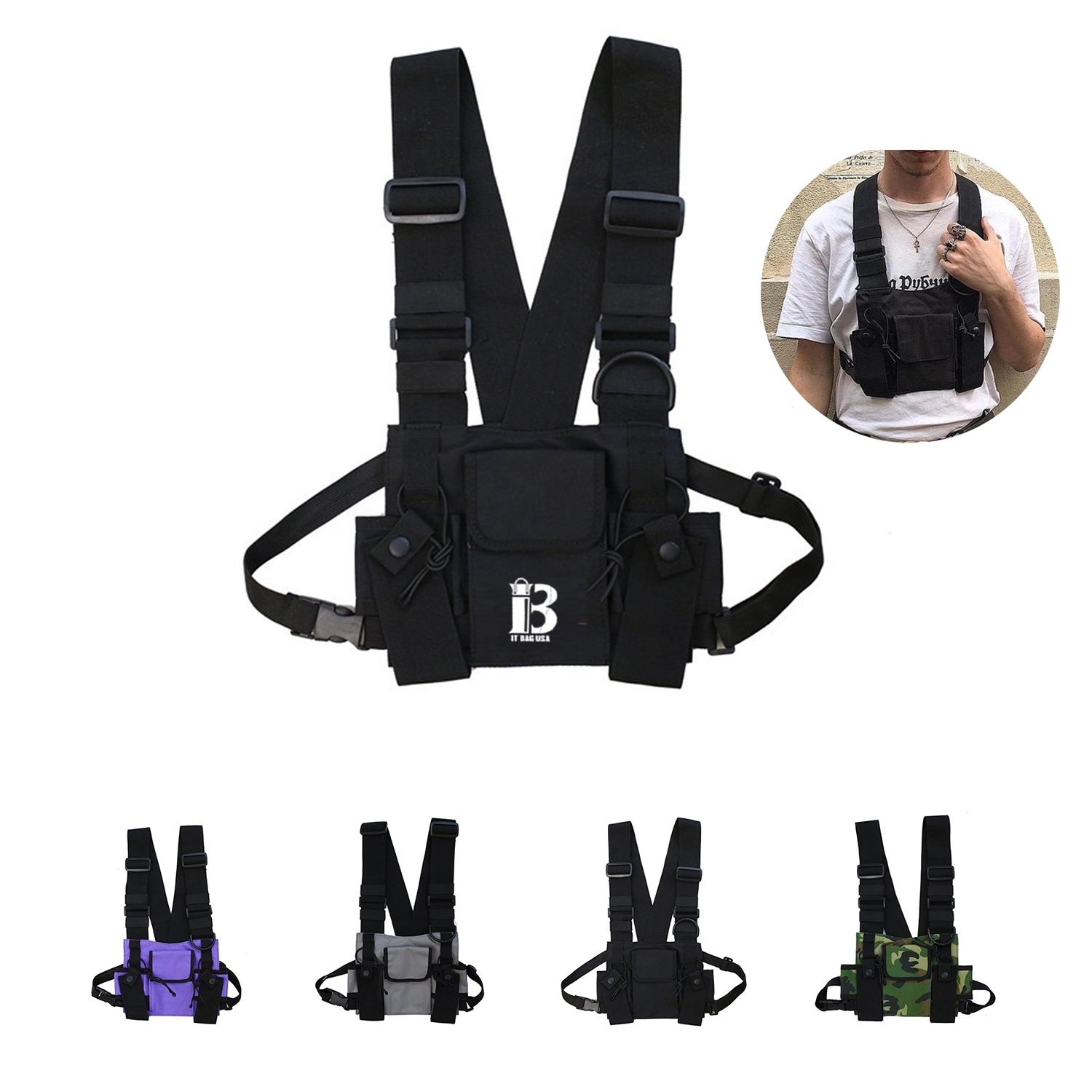Radio Chest Rig Bag Holster Harness Pack For Man Woman 3